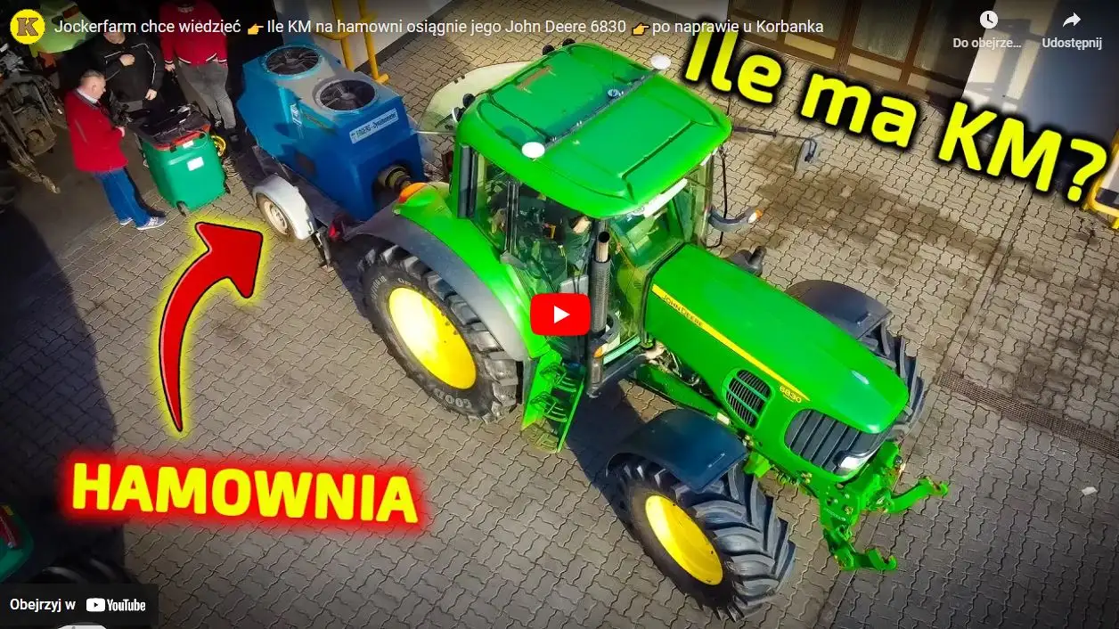 Film z hamowania ciągnika rolniczego John Deere 6830